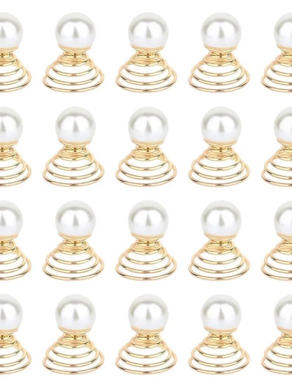 20 Pcs Spiral Hair Pins‎ Gold/Pearl for Wedding/Bridal/Prom Clips